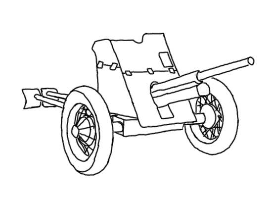 Артиллерийская пушка рисунок
